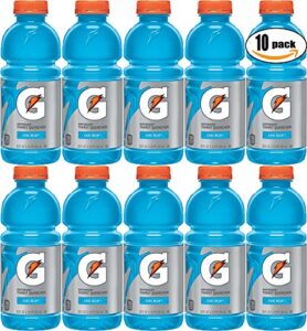gatorade cool blue, thirst quencher, 20oz bottle (pack of 10, total of 200 oz)