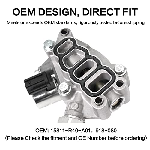 Aumzong Engine Variable Valve Timing VVT Solenoid With Sensor with Gasket,Compatible with 3.0L 3.5L Honda Accord,Odyssey,pilot,Replace 918-078 15810-RKB-J01