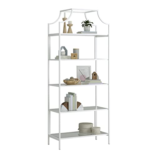 Sauder Anda Norr Bookcase, L: 30.00" x W: 14.49" x H: 70.87", White Finish