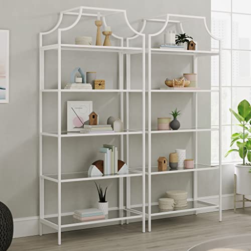 Sauder Anda Norr Bookcase, L: 30.00" x W: 14.49" x H: 70.87", White Finish