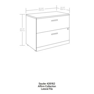 OfficeWorks by Sauder Affirm Lateral File, L: 35.43" x W: 23.47" x H: 29.29", Classic Cherry Finish