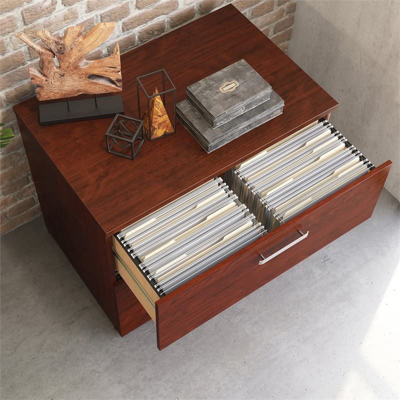 OfficeWorks by Sauder Affirm Lateral File, L: 35.43" x W: 23.47" x H: 29.29", Classic Cherry Finish