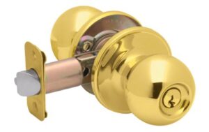 schlage j54vcna605 bb corona entry knob, bright brass