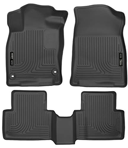 Husky Liners Weatherbeater | Fits 2016 - 2021 Honda Civic Coupe/Sedan, 17 - 21 Civic Hatchback, 16 - 21 Honda Insight, Front & 2nd Row Liners - Black, 3 pc. | 98461