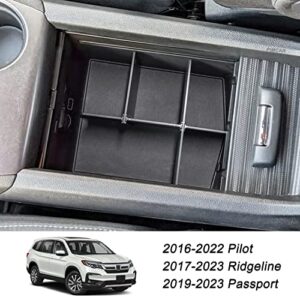 PIMCAR Compatible with Honda Pilot 2016-2022 / Honda Ridgeline 2017-2023 / Honda Passport 2019-2023 Center Console Organizer Insert Armrest Divider Accessories