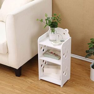 PRVDV Bedside Table with Drawers PVC Nightstands Bed Side Table Articles Magazine Cabinet Storage Organizer Bedside Table Drawer Night for Bedroom Furniture