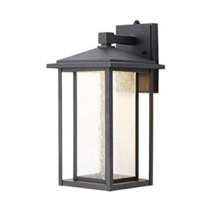 home decorators collection black medium outdoor seeded glass dusk to dawn led wall lantern