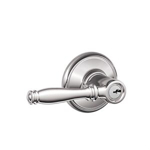 schlage f51a bir 625 birmingham lever keyed entry lock, bright chrome