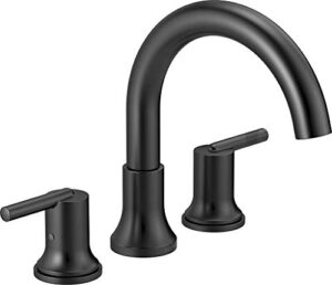 delta faucet trinsic matte black roman tub faucet, matte black tub faucet, roman bathtub faucet, roman tub faucet black, matte black t2759-bl (valve not included)