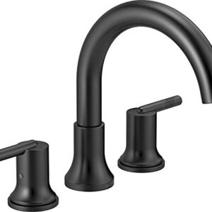 Delta Faucet Trinsic Matte Black Roman Tub Faucet, Matte Black Tub Faucet, Roman Bathtub Faucet, Roman Tub Faucet Black, Matte Black T2759-BL (Valve Not Included)