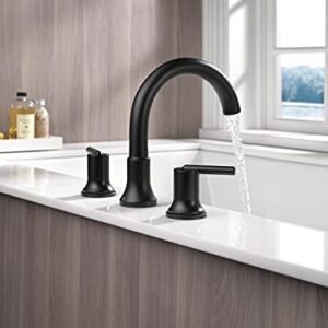 Delta Faucet Trinsic Matte Black Roman Tub Faucet, Matte Black Tub Faucet, Roman Bathtub Faucet, Roman Tub Faucet Black, Matte Black T2759-BL (Valve Not Included)