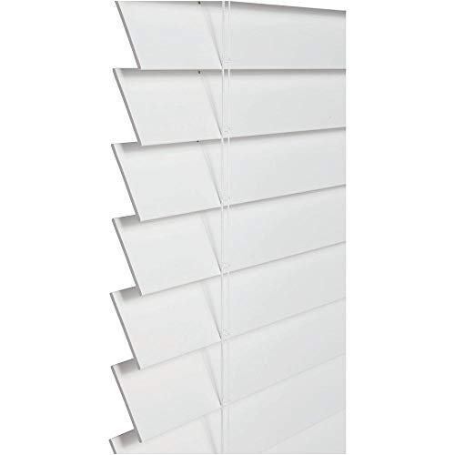 Home Decorators Collection White Cordless 2-1/2 in. Premium Faux Wood Blind - 23 in. W x 48 in. L (Actual Size - 22.5 in. W x 48 L)