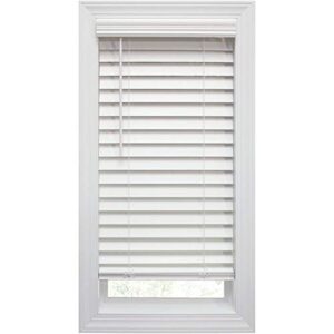 Home Decorators Collection White Cordless 2-1/2 in. Premium Faux Wood Blind - 23 in. W x 48 in. L (Actual Size - 22.5 in. W x 48 L)