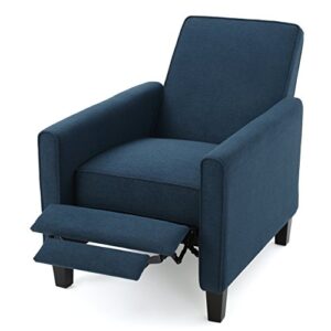 Great Deal Furniture Jeffrey Dark Blue Fabric Recliner Club Chair