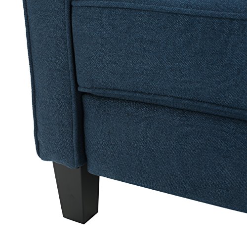 Great Deal Furniture Jeffrey Dark Blue Fabric Recliner Club Chair