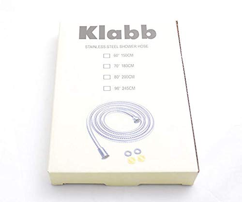 Klabb stainless steel Shower Hose, 96 Inches Chrome Handheld Shower Head Hose With Brass insert and nut.