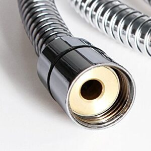 Klabb stainless steel Shower Hose, 96 Inches Chrome Handheld Shower Head Hose With Brass insert and nut.