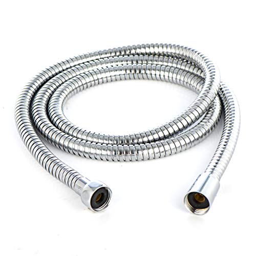 Klabb stainless steel Shower Hose, 96 Inches Chrome Handheld Shower Head Hose With Brass insert and nut.