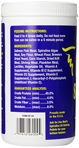 Zoo Med Spirulina 20 Flake Fish Food, 4-Ounce