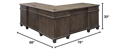 Martin Furniture Desk And Return, Weathered Dove