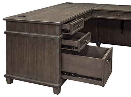 Martin Furniture Desk And Return, Weathered Dove