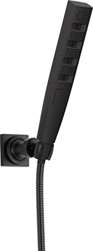 Delta Faucet 5-Spray Touch-Clean H2Okinetic Wall-Mount Hand Held Shower with Hose, Matte Black 55140-BL