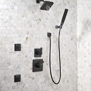 Delta Faucet 5-Spray Touch-Clean H2Okinetic Wall-Mount Hand Held Shower with Hose, Matte Black 55140-BL