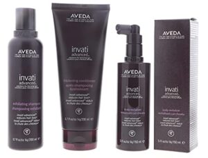aveda invati advanced shampoo 6.7 ounce, conditioner scalp revitalizer 5 ounce, lavender, 1 count, 11.7 ounce
