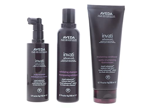 Aveda Invati Advanced Shampoo 6.7 Ounce, Conditioner Scalp Revitalizer 5 Ounce, Lavender, 1 Count, 11.7 Ounce