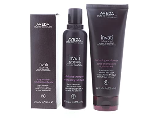 Aveda Invati Advanced Shampoo 6.7 Ounce, Conditioner Scalp Revitalizer 5 Ounce, Lavender, 1 Count, 11.7 Ounce