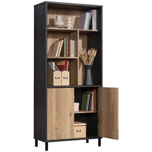 Sauder Acadia Way 5-Shelf Tall Bookcase with Doors in Raven Oak, Raven Oak Finish