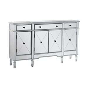 powell company mirrored 4-door 3-drawer console