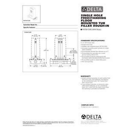 Delta Faucet Floor-Mount Freestanding Tub Filler Rough-In Valve for Delta Freestanding Tub Fillers R4700-FLWS (with Screwdriver Stops), Chrome