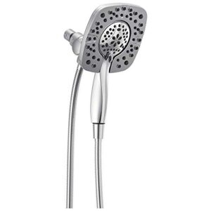 delta faucet-4-spray in2ition dual shower head with handheld spray, chrome shower head with hose, showerheads & handheld showers, handheld shower heads, detachable shower head, chrome 58498