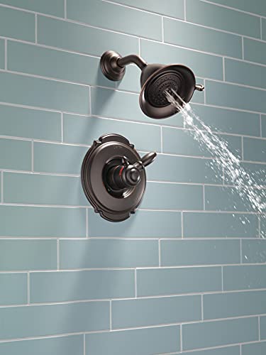 Delta Faucet Victorian 17 Series Dual-Function Shower Trim Kit with 2-Spray Touch-Clean Shower Head, Venetian Bronze T17255-RB (Valve Not Included)