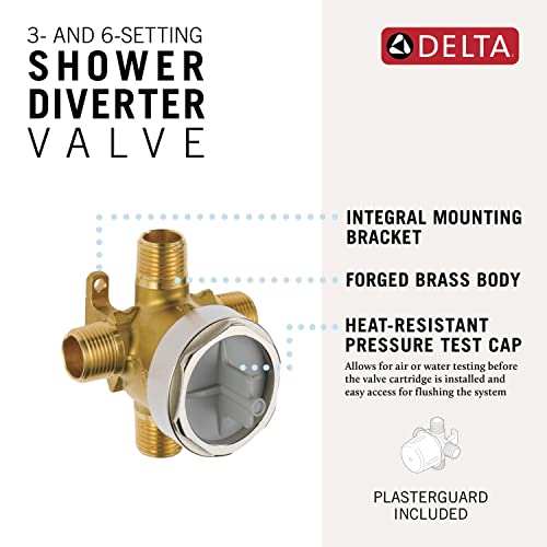 Delta Faucet R11000 3-Setting and 6-Setting Custom Shower Diverter Valve Kit, Rough-In Kit for Delta Shower Trim Kits, Brass Construction, R11000