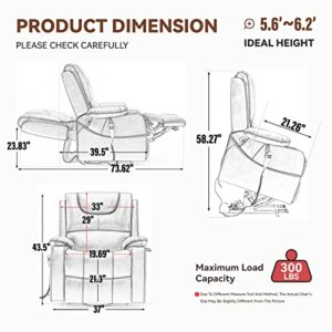 Gold Thumb Dual Motor Power Lift Recliner Chair Infinite Position for Elderly Electric Chair with Massage and Heating Faux Leather Living Room Chair with Cup Holder Pillow 9196(Brown)