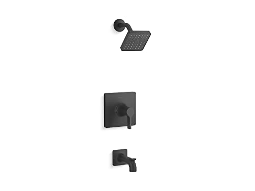 Kohler TS28127-4G-BL Venza Rite-Temp 1.75 gpm Bath and Shower Faucet Trim Set, Matte Black