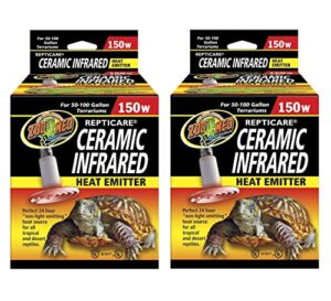 zoo med repticare ceramic infrared heat emitter 150 watts – pack of 2