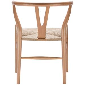 Poly and Bark Weave Modern Wooden Mid-Century Dining Chair, Hemp Seat, Natural (Set of 2)