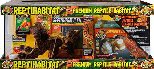 Zoo Med ReptiHabitat Juvenile Bearded Dragon Kit - 20 gal Long, Black