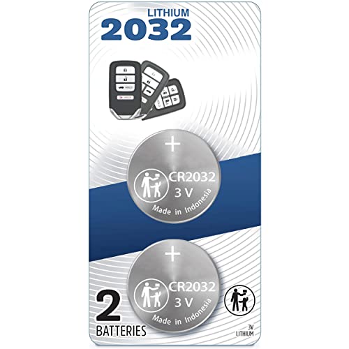 (2 Pack) CR2032 2032 Remote Key FOB Battery OEM Replacement Compatible with Honda 2013-2021+ Accord Civic Odyssey CR-V HR-V Fit Pilot Prox Smart Key Fob fits with FCC ID KR5V2X - (W. Instructions)