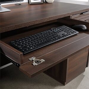 Sauder Palo Alto 60" Wooden Double Pedestal Computer Desk in Spiced Mahogany