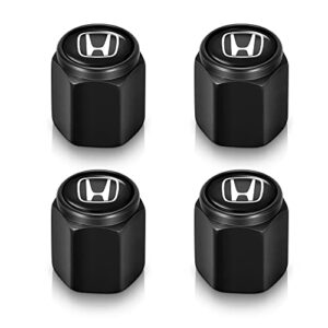 4 pcs metal car tire valve stem caps cover compatible with honda accord civic cr-v crv pilot ex ex-l series corrosion resistant premium alloy leak-proof car tire air caps cover accessories