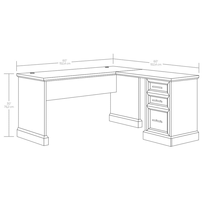 Sauder Carolina Grove Engineered Wood L-Shaped Desk in Winter Oak