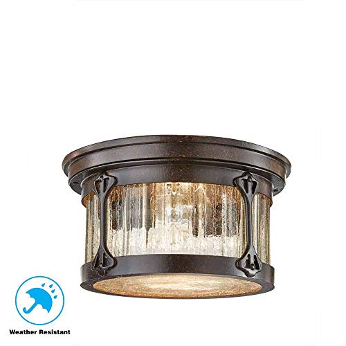 Home Decorators Collection HB7086-260 Lamont 2-Light Chestnut Outdoor Flushmount