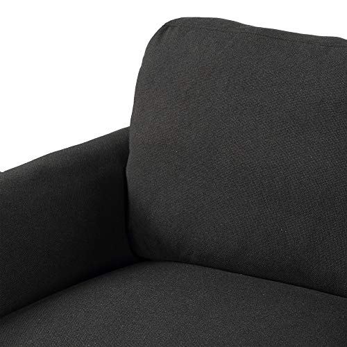 Merax 3 Pieces Sectional Sofa Set, Modern Polyester Upholstered Couch Furniture for Living Room, Black(New)