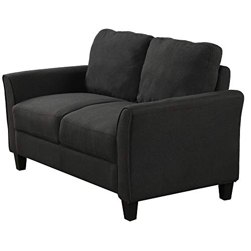 Merax 3 Pieces Sectional Sofa Set, Modern Polyester Upholstered Couch Furniture for Living Room, Black(New)