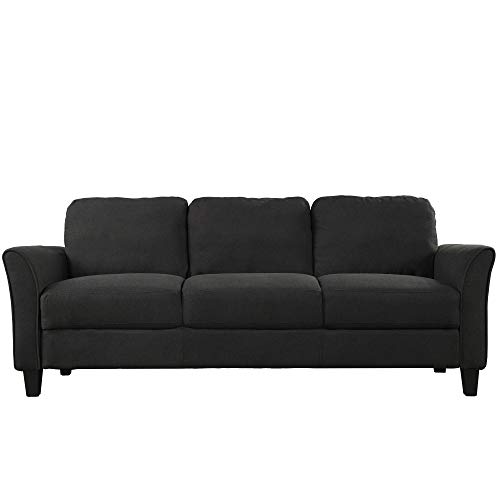 Merax 3 Pieces Sectional Sofa Set, Modern Polyester Upholstered Couch Furniture for Living Room, Black(New)