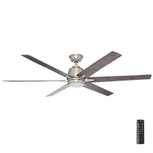 home decorators collection kensgrove 64 in. integrated led brushed nickel ceiling fan with light and remote control yg493d-bn
